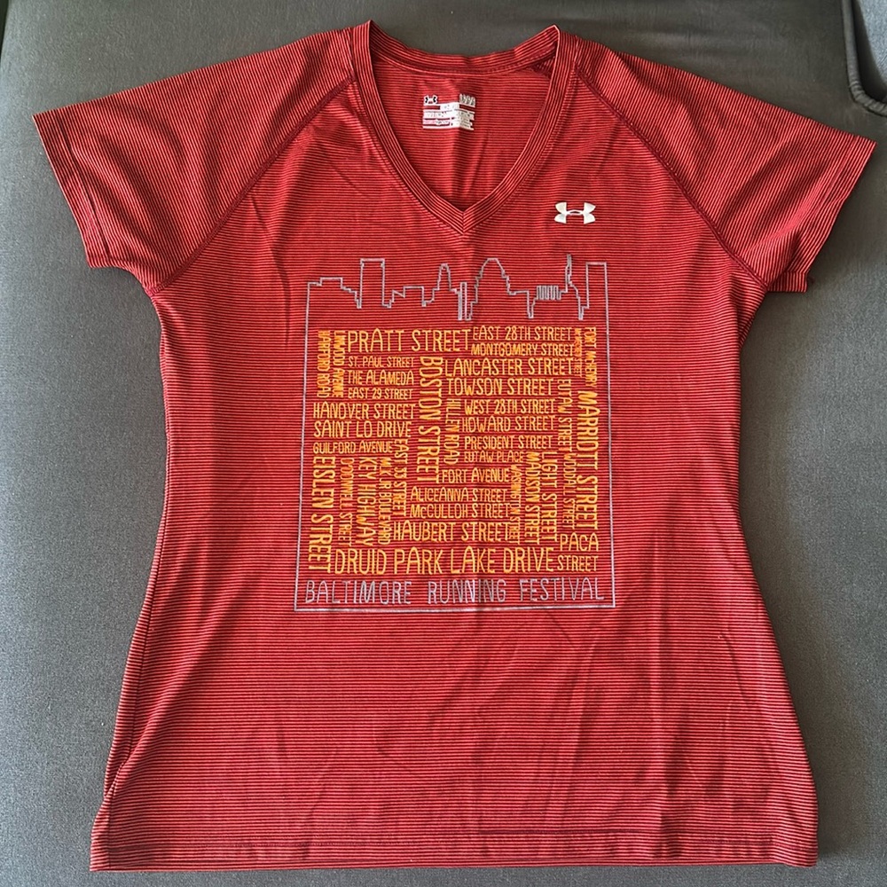 Women’s Semi Fitted Under Armour Baltimore Running Festival Tee Shirt